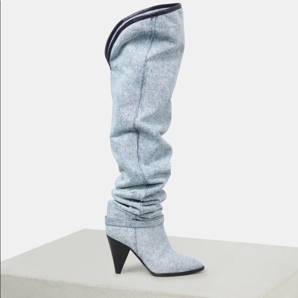 Isabel marant learon over the knee denim boots